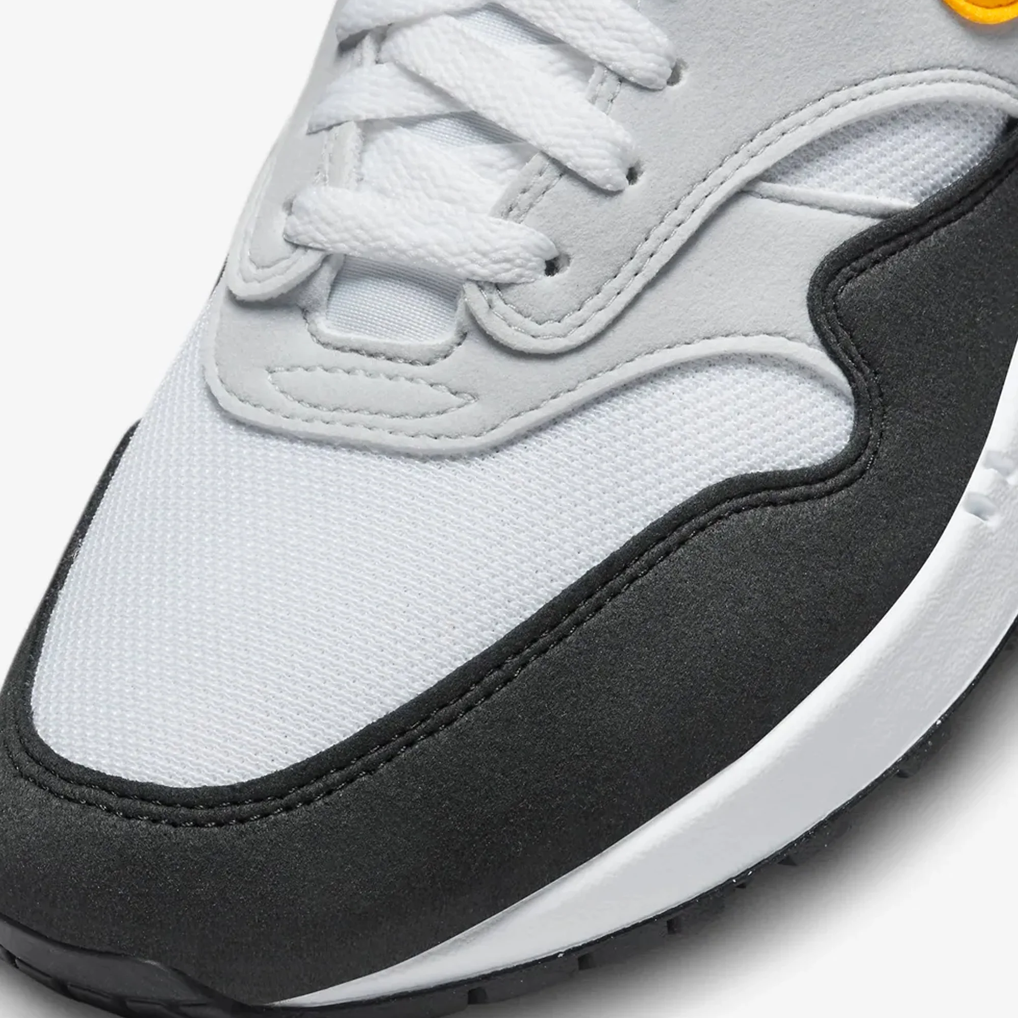 Nike | AIR MAX 1 { WHITE/UNIVERSITY GOLD-BLACK - Image 4