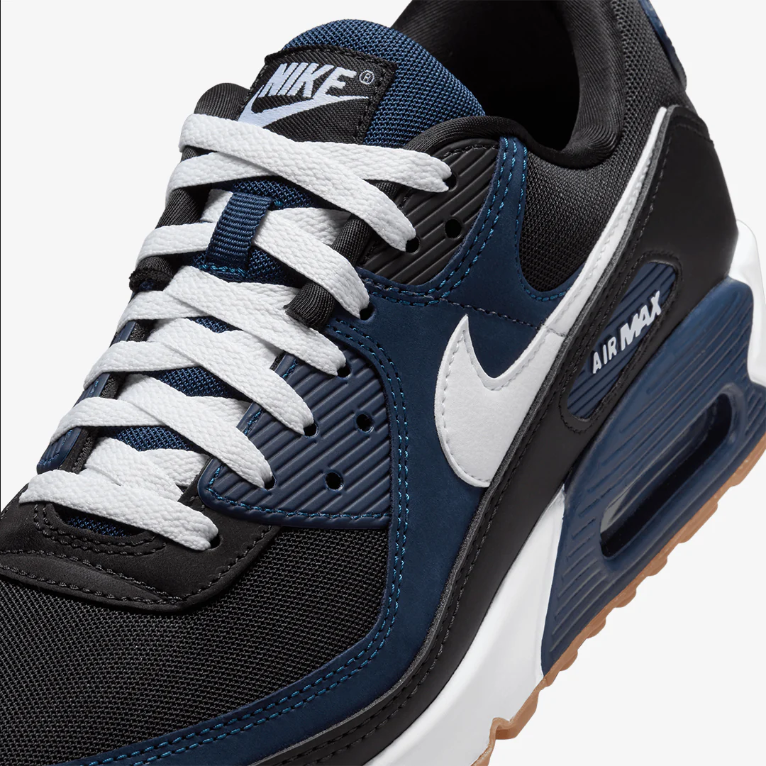 Nike | AIR MAX 90 { MIDNIGHT NAVY/WHITE-BLACK-GUM MED BROWN - Image 4