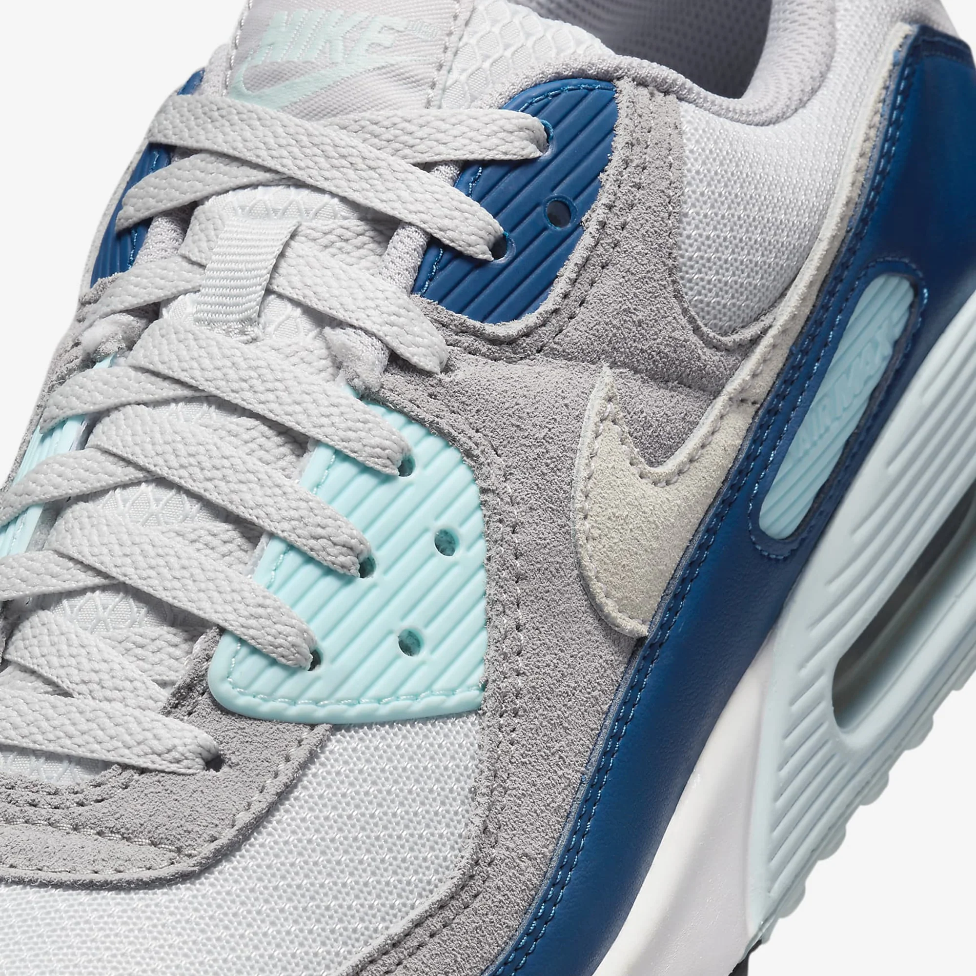 Nike | AIR MAX 90 { PURE PLATINUM/WHITE-GLACIER BLUE - Image 4