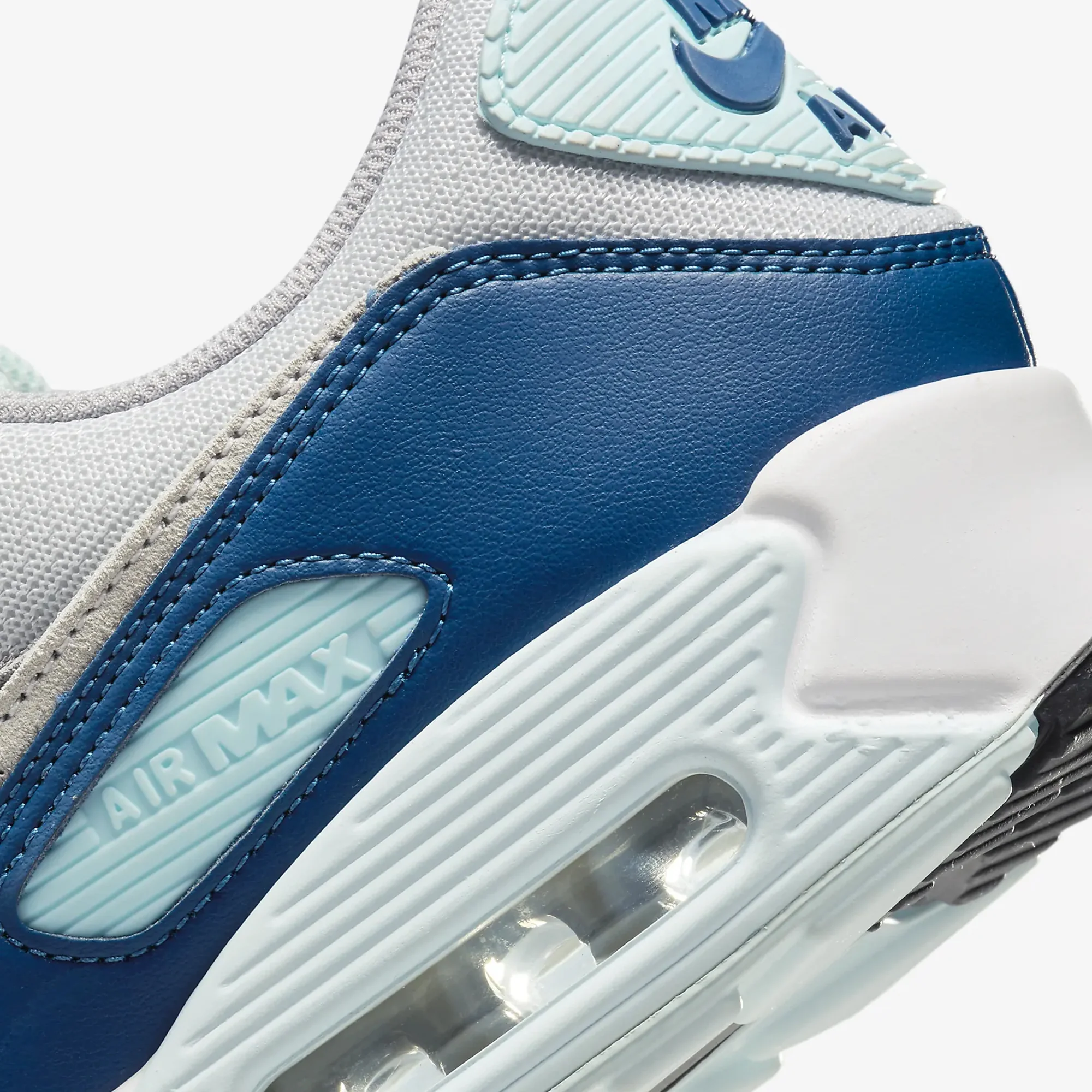 Nike | AIR MAX 90 { PURE PLATINUM/WHITE-GLACIER BLUE - Image 5