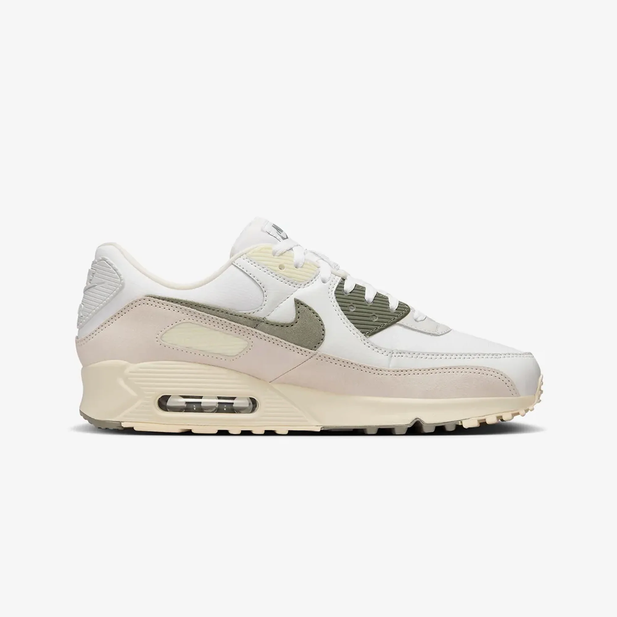 Nike | AIR MAX 90 SE { WHITE/DARK STUCCO-SUMMIT WHITE-PHANTOM