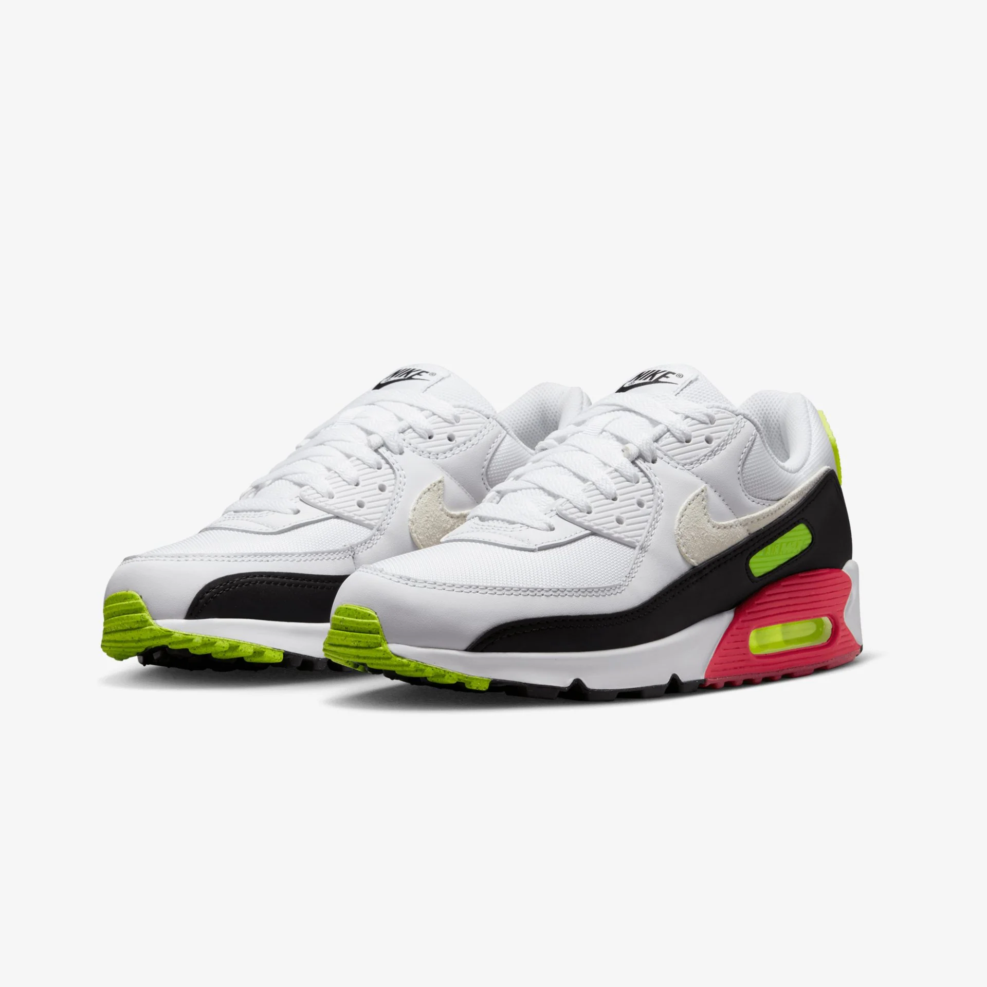 Nike | AIR MAX 90 { WHITE/BLACK-VOLT-RUSH PINK - Image 2