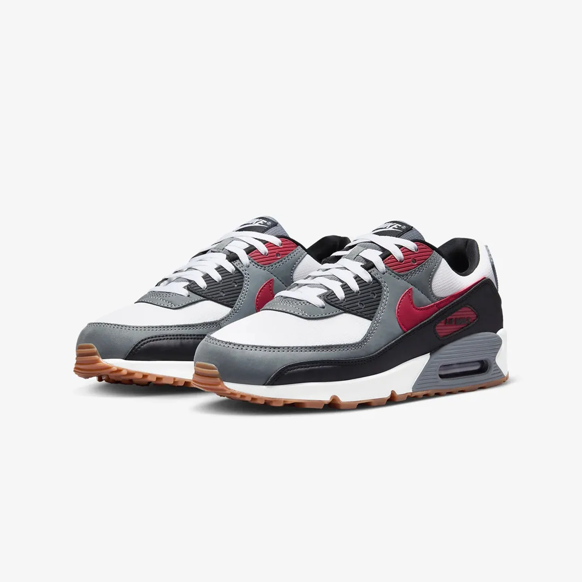 Nike | AIR MAX 90 { WHITE/TEAM RED-COOL GREY-BLACK - Image 2