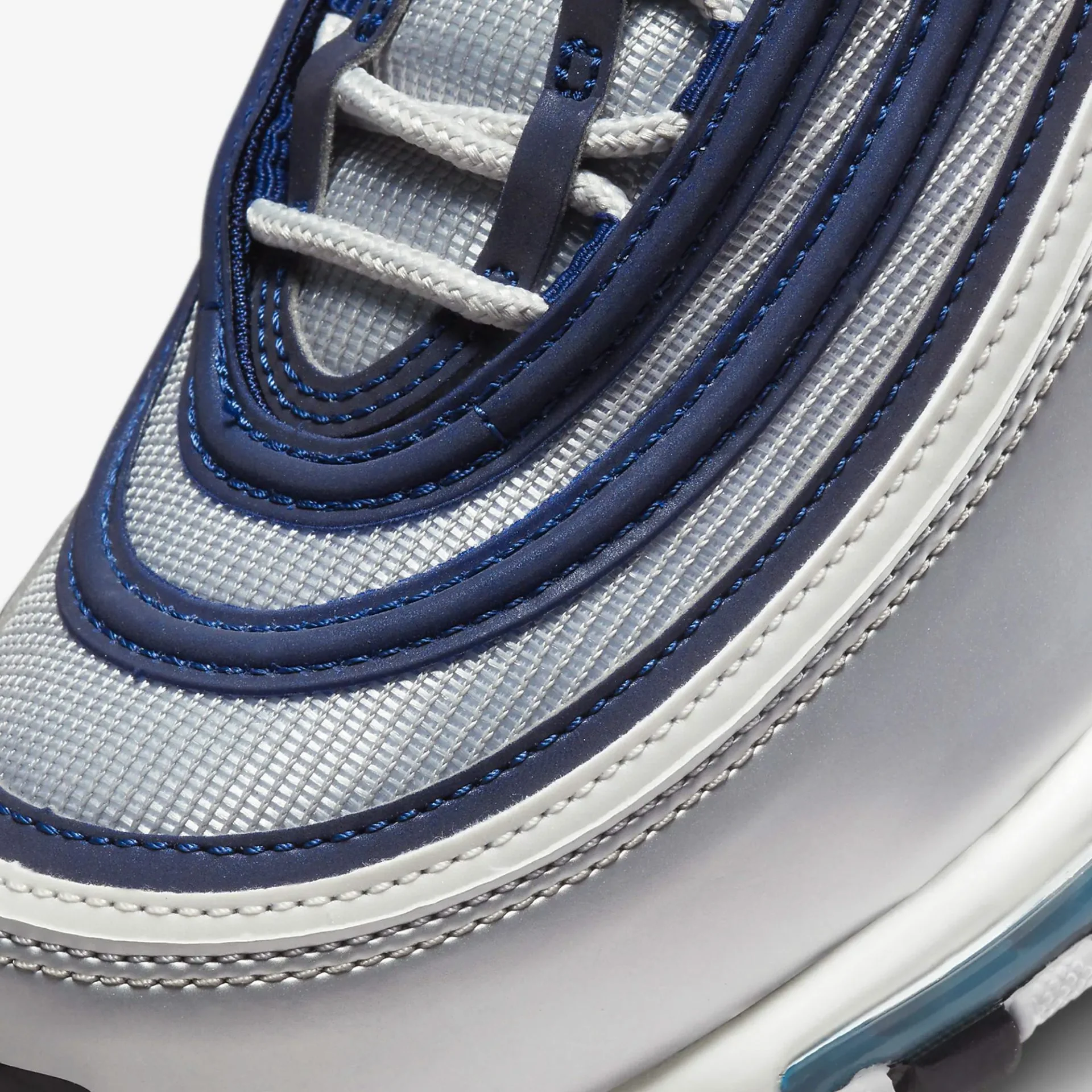 Nike | AIR MAX 97 { METALLIC SILVER/MIDNIGHT NAVY - Image 3