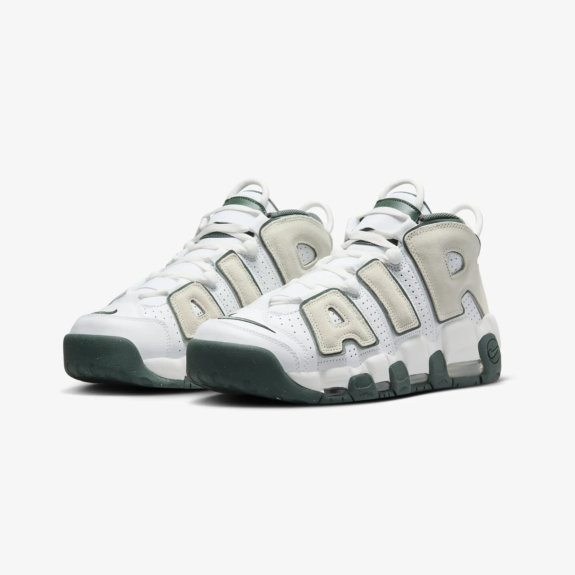 Nike | AIR MORE UPTEMPO '96 { WHITE/SEA GLASS-VINTAGE GREEN - Image 2