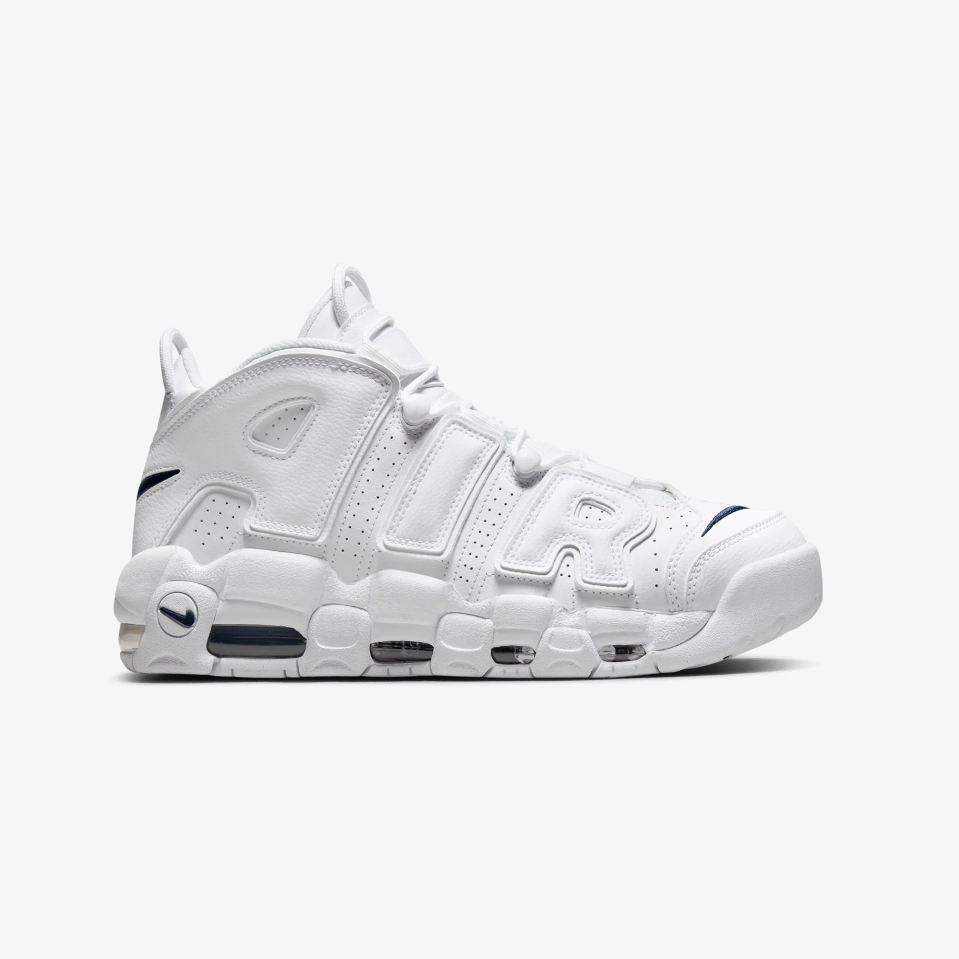 Nike | AIR MORE UPTEMPO 96 { WHITE / MIDNIGHT NAVY