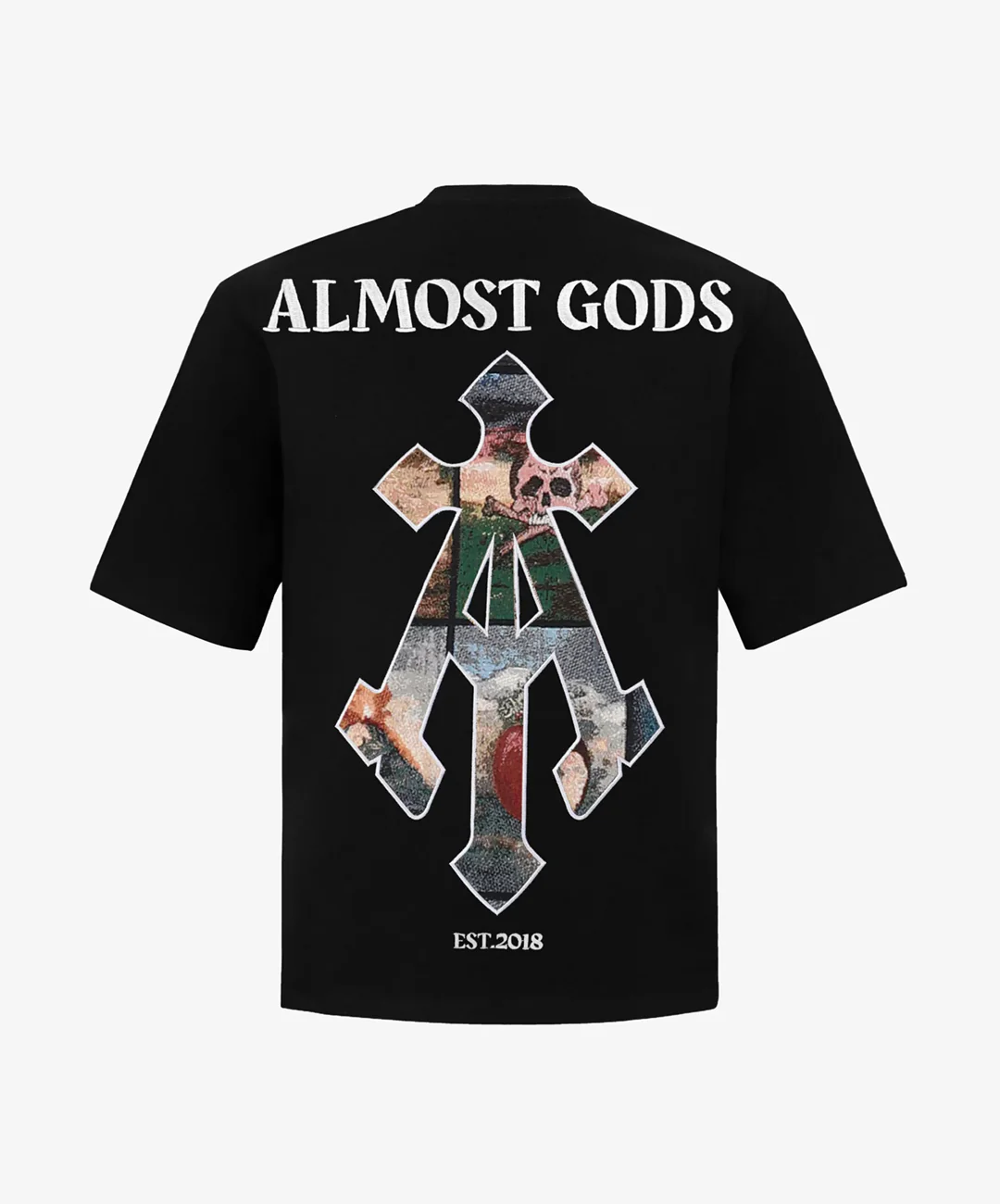 ALMOST GODS | ALMOST GODS ARCANA JACQUARD PATCHED TEE { BLACK - Image 2