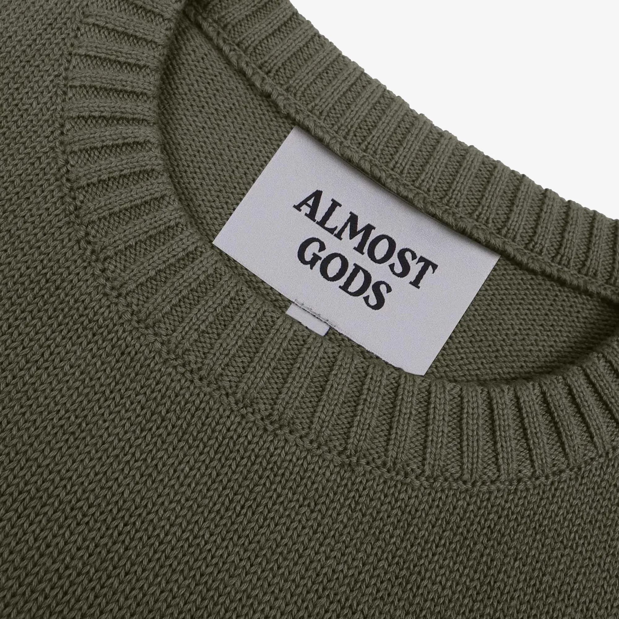 ALMOST GODS | ALPHA CROSS KNIT SWEATER { OLIVE - Image 7