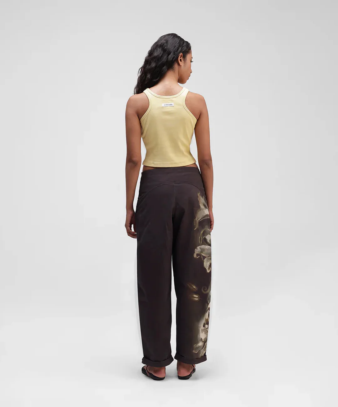 ALMOST GODS | ALPHA CROSS RIBBED TANK TOP { BUTTER YELLOW - Image 5