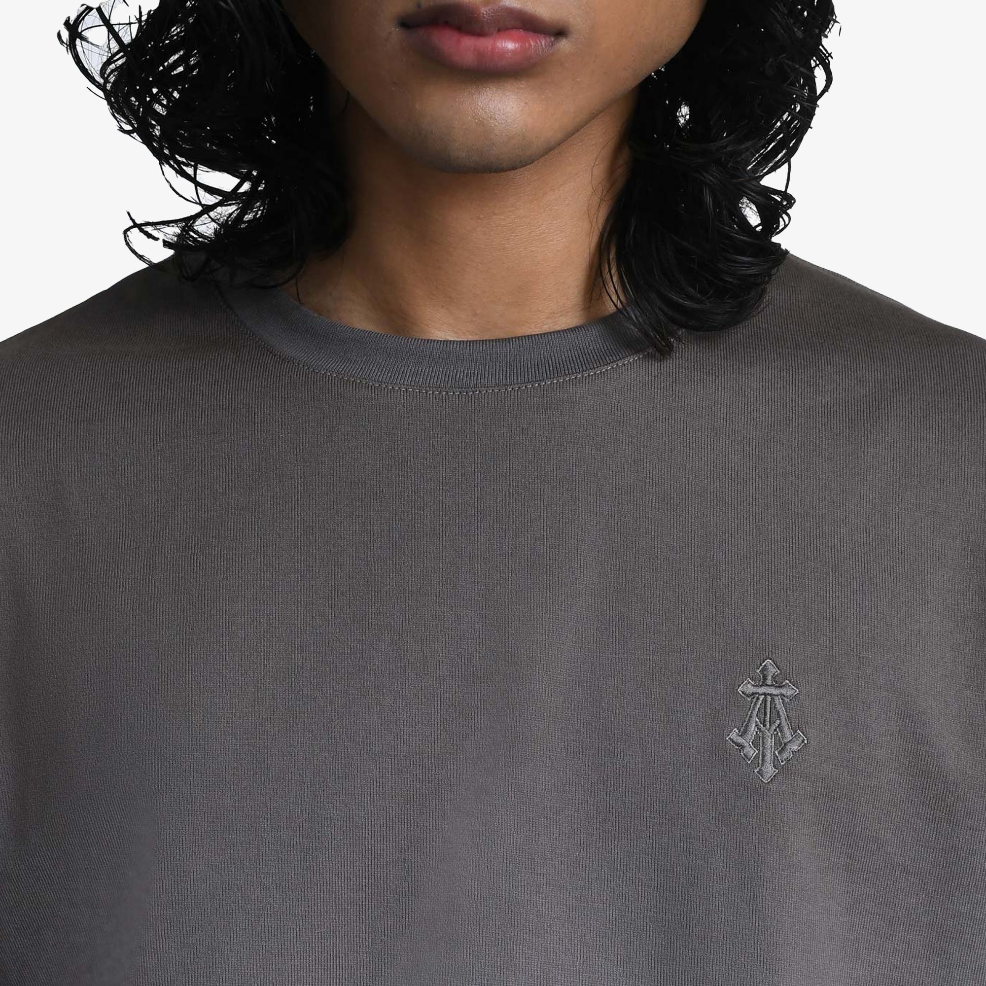 ALMOST GODS | ALPHA CROSS TEE IN DIP { DYE GREY - Image 5