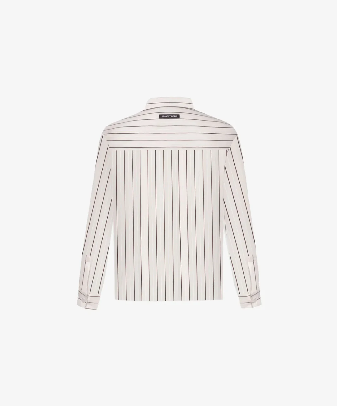 ALMOST GODS | ASSEMBLAGE STRIPE BOXY SHIRT { WHITE - Image 3