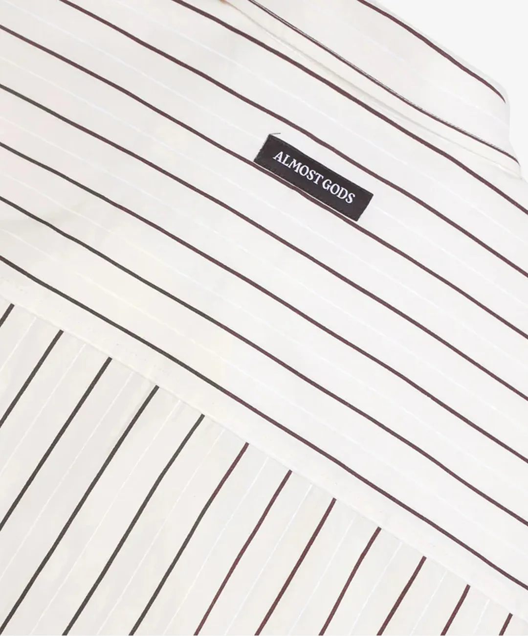 ALMOST GODS | ASSEMBLAGE STRIPE BOXY SHIRT { WHITE - Image 6