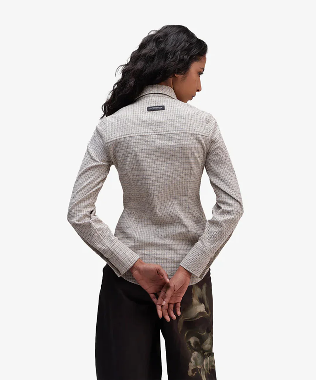 ALMOST GODS | CONCH PLAID SHIRT { BEIGE - Image 2