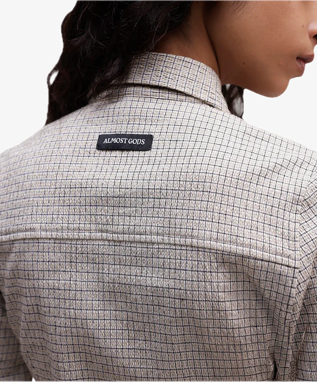 ALMOST GODS | CONCH PLAID SHIRT { BEIGE - Image 4
