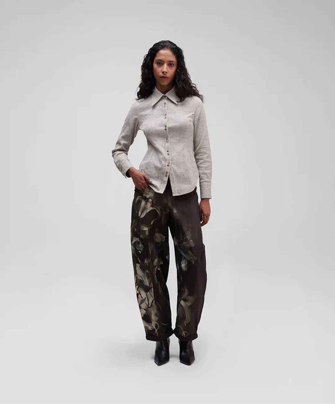 ALMOST GODS | CONCH PLAID SHIRT { BEIGE - Image 5