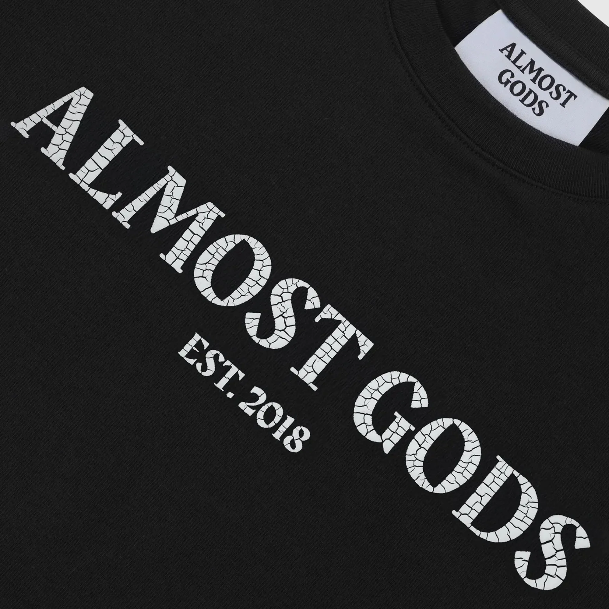 ALMOST GODS | CRACKED LOGO RELAXED TEE { BLACK - Image 5
