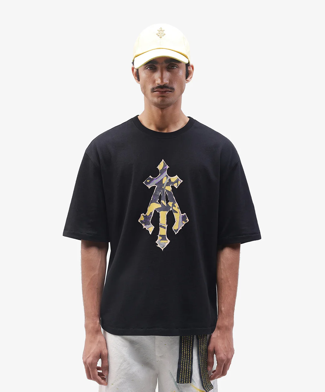 ALMOST GODS | ECHO ALPHA CROSS BOXY TEE { BLACK