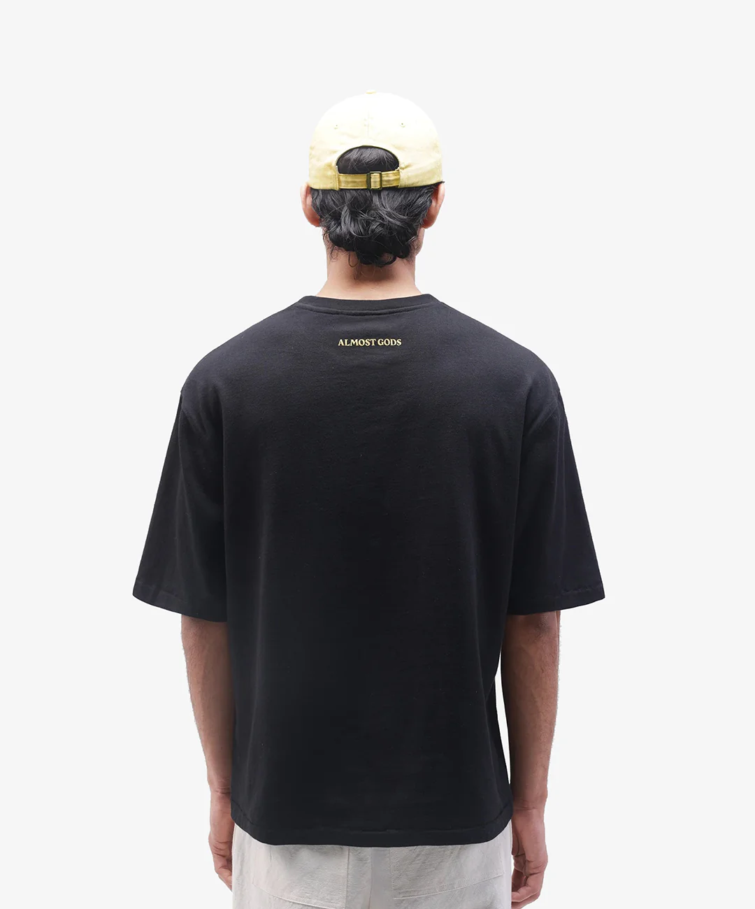 ALMOST GODS | ECHO ALPHA CROSS BOXY TEE { BLACK - Image 2