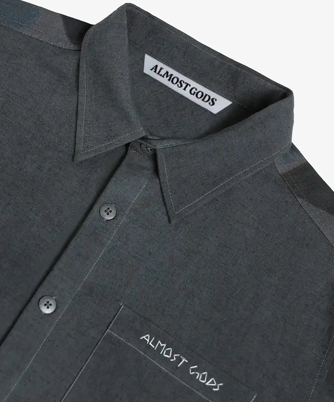 ALMOST GODS | FLOSS GARDEN RELAXED SHIRT { ASH - Image 5