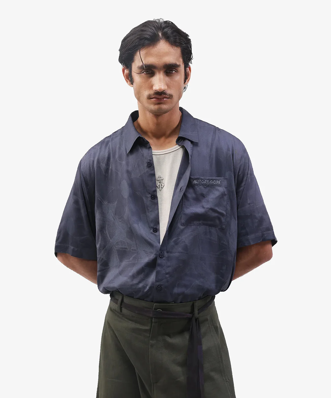 ALMOST GODS | FLOSS GARDEN SHIRT { NAVY