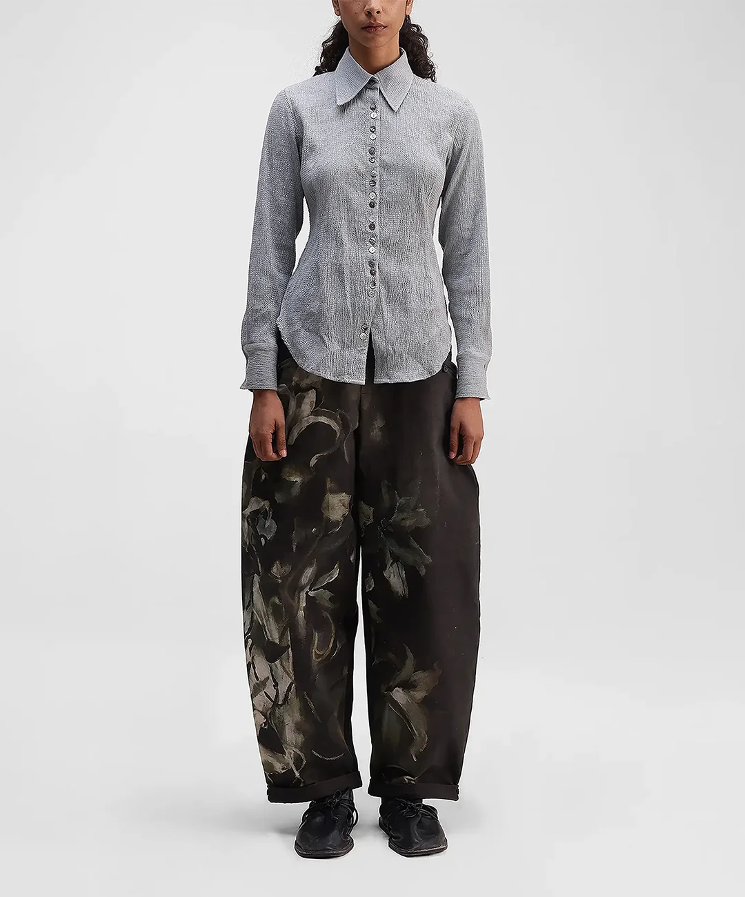 ALMOST GODS | LILIES BARREL PANTS { BLACK - Image 6