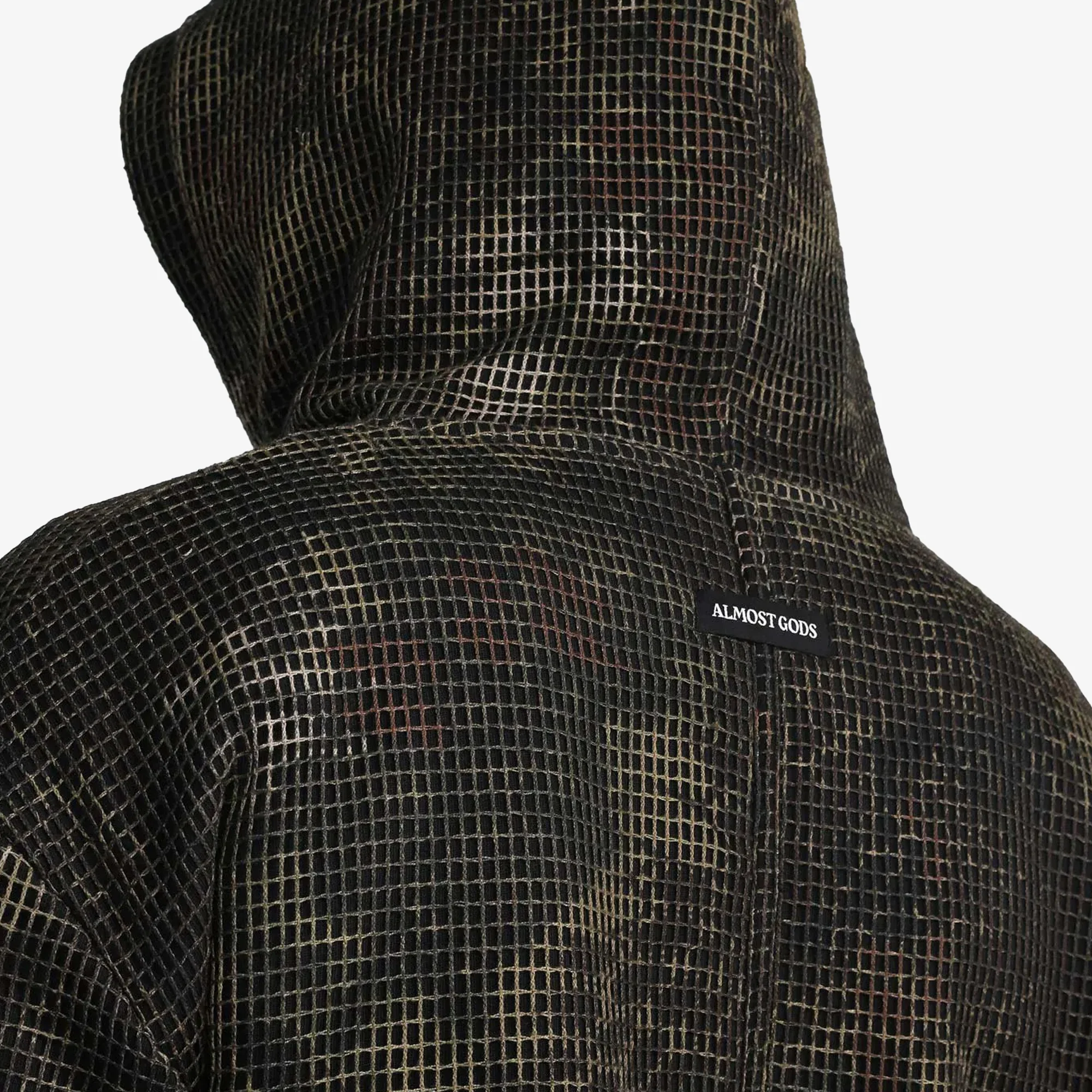 ALMOST GODS | MANDRAKE CAMO NET ZIP HOODIE { BROWN - Image 7