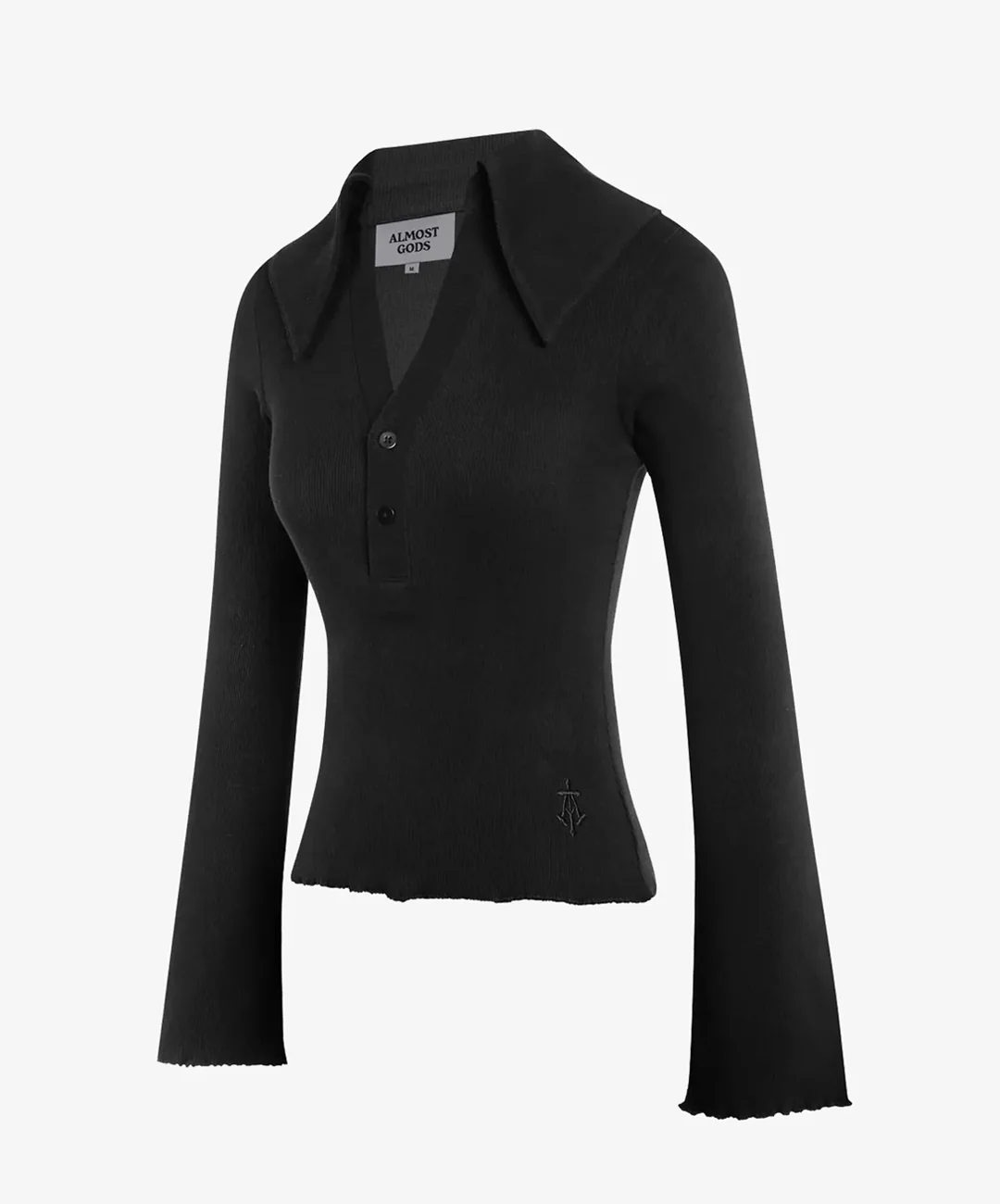 ALMOST GODS | MERIDIAN KNIT TOP { BLACK - Image 2