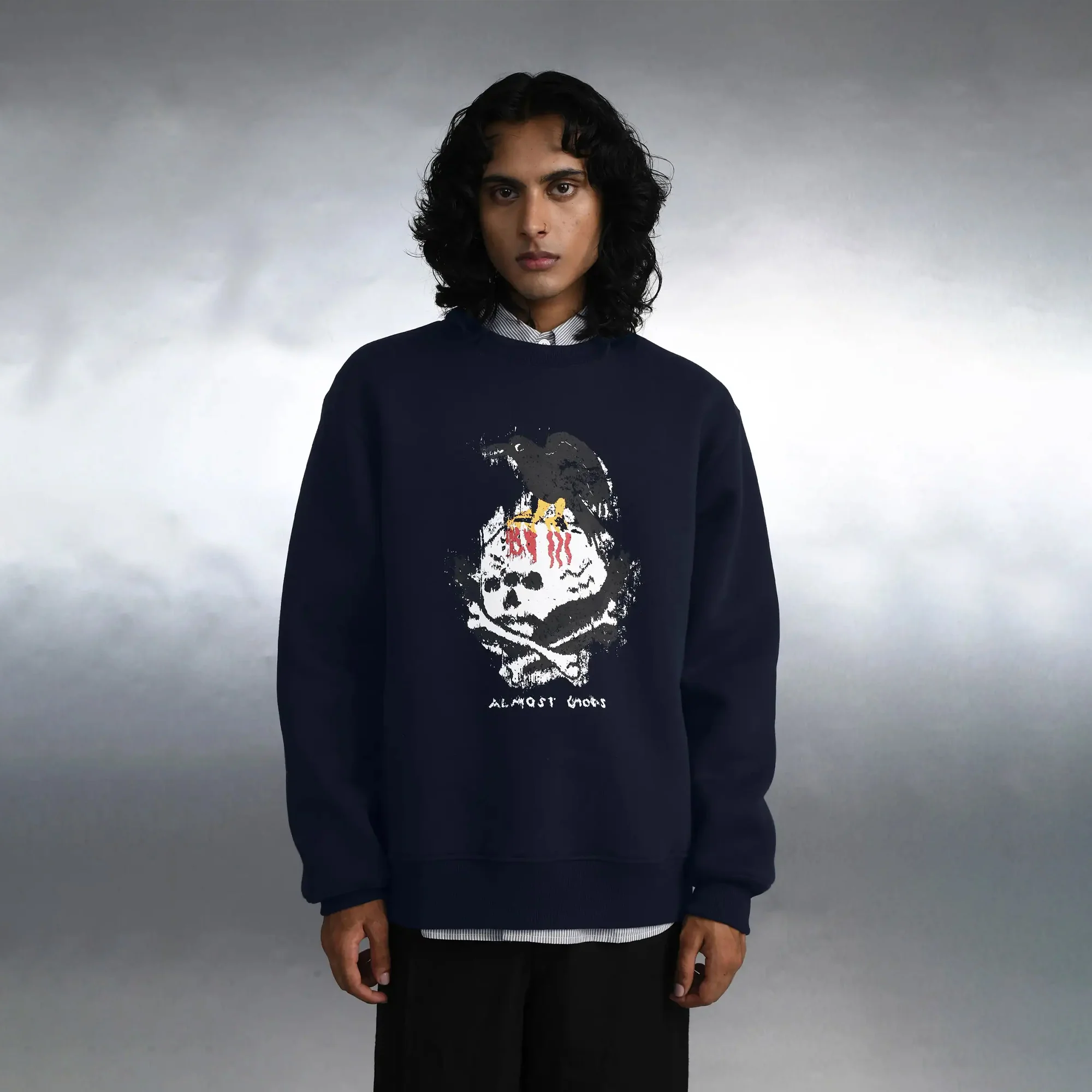 ALMOST GODS | NEVERMORE SWEATSHIRT { NAVY - Image 6