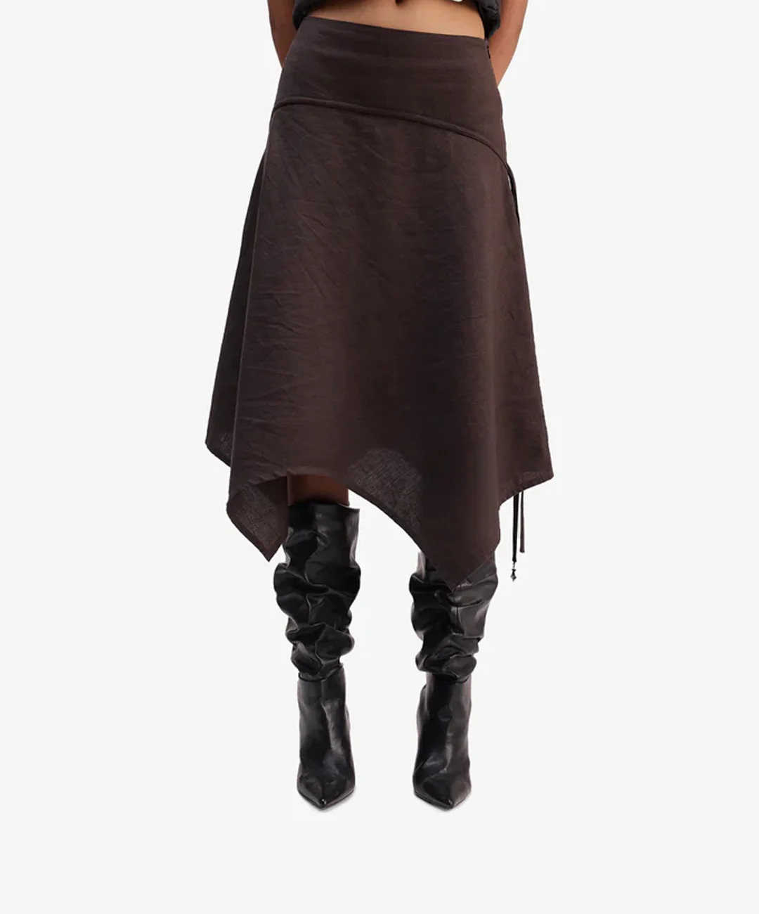 ALMOST GODS | PANEL SKIRT { BROWN