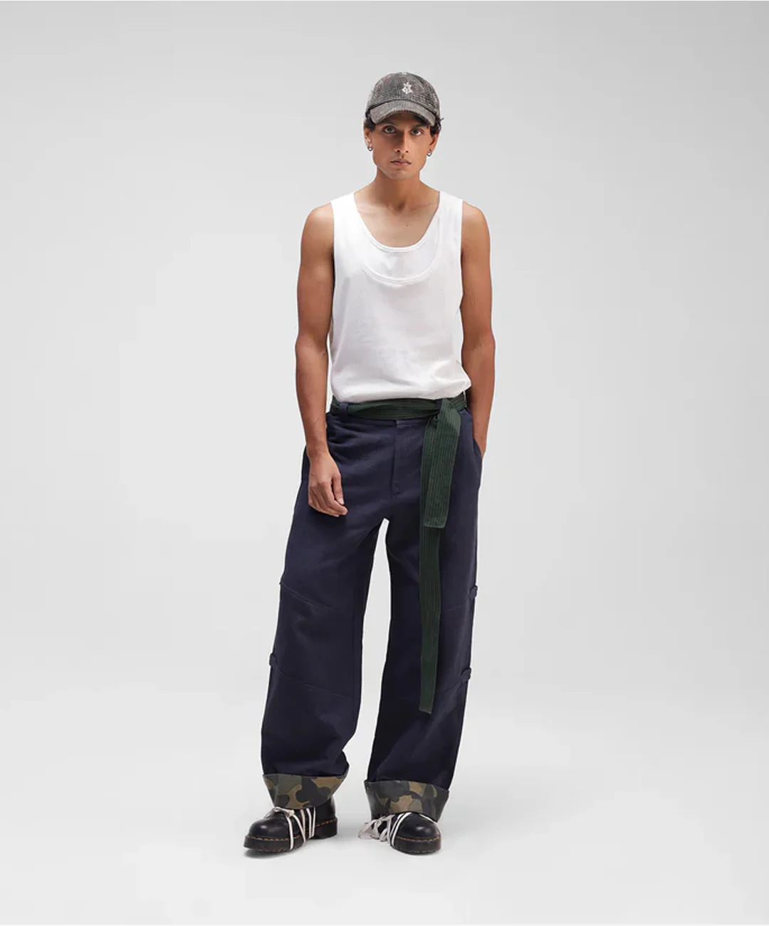ALMOST GODS | PANELLED PANTS { NAVY - Image 4