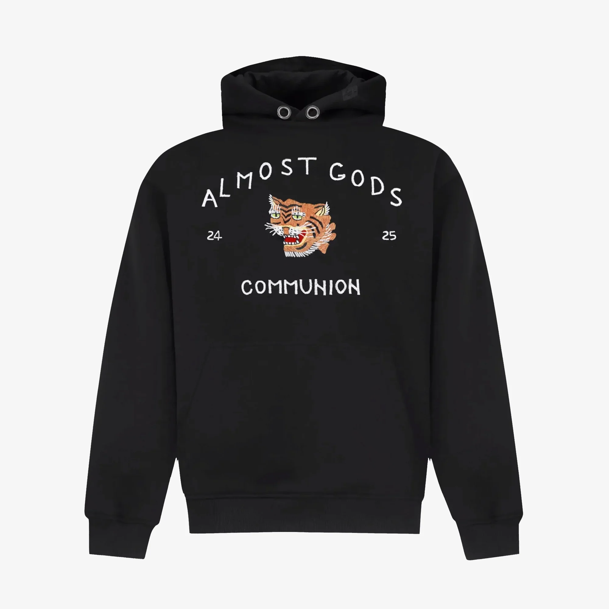 ALMOST GODS | SAIGON HAND EMBROIDERED HOODIE { BLACK - Image 2