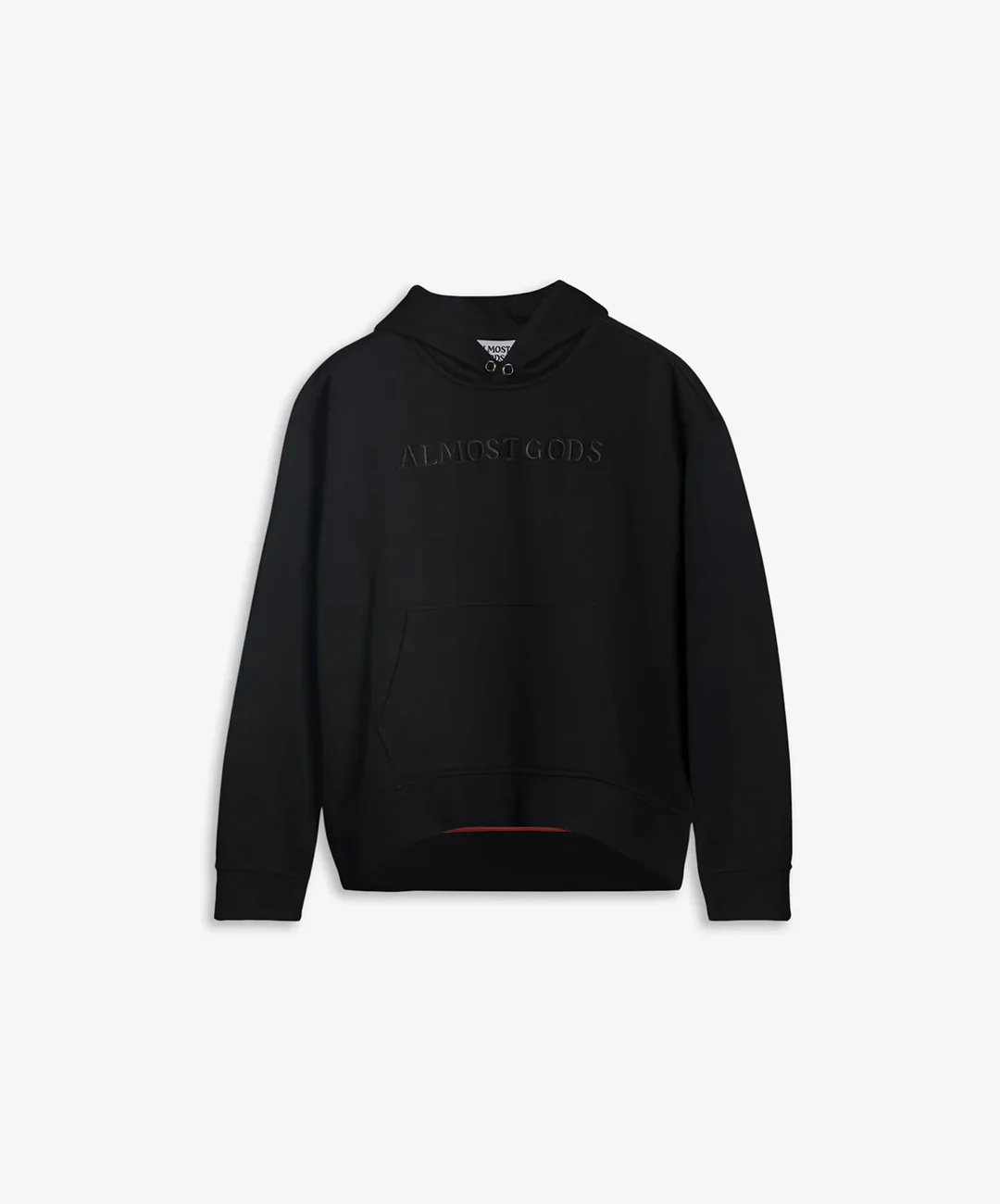 ALMOST GODS | SHATTERED ALPHA CROSS HOODIE { BLACK - Image 2