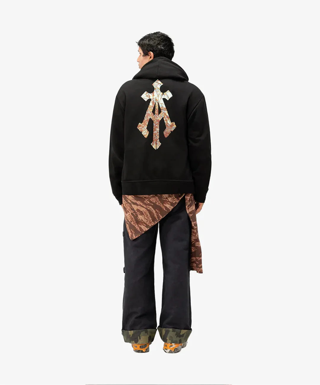 ALMOST GODS | SHATTERED ALPHA CROSS HOODIE { BLACK - Image 6