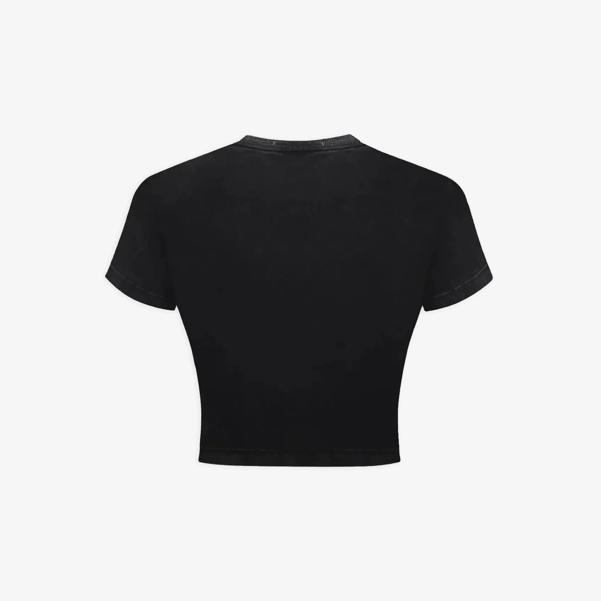 ALMOST GODS | STONEWASHED GOTHIC BABY TEE { CHARCOAL BLACK - Image 2