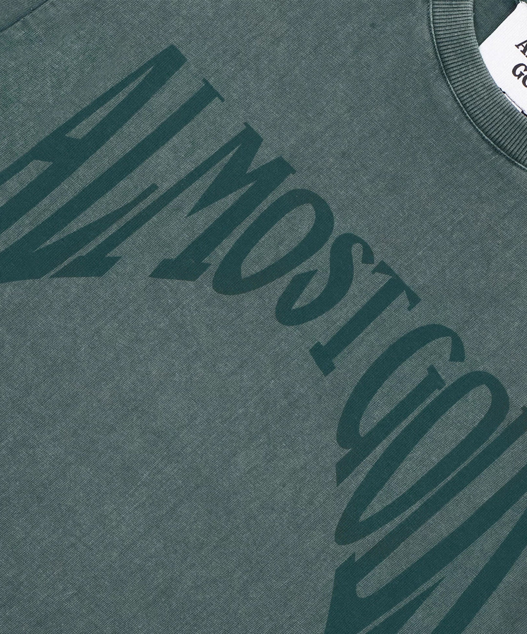ALMOST GODS | STONEWASHED GOTHIC RELAXED TEE { PINE - Image 4