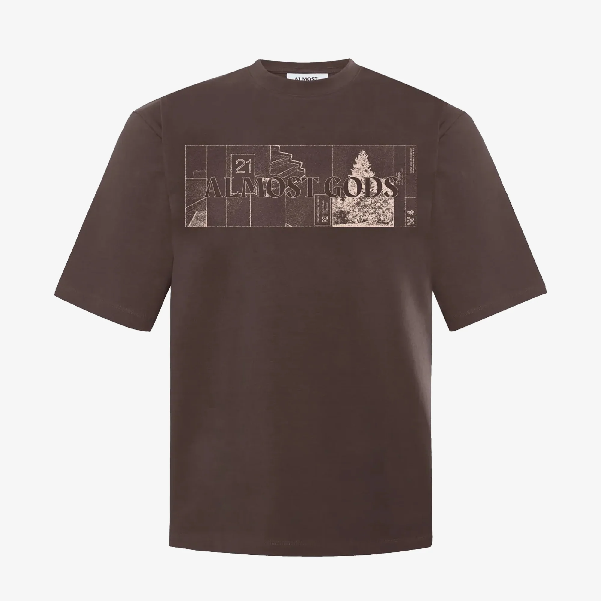 ALMOST GODS | SYSTEM RELAXED TEE { BROWN - Image 2
