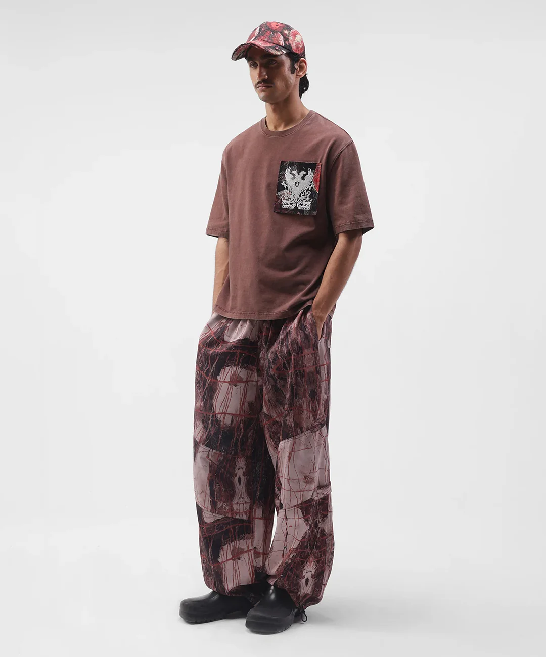 ALMOST GODS | TEMPLAR JACQUARD BOXY TEE { PLUM - Image 5