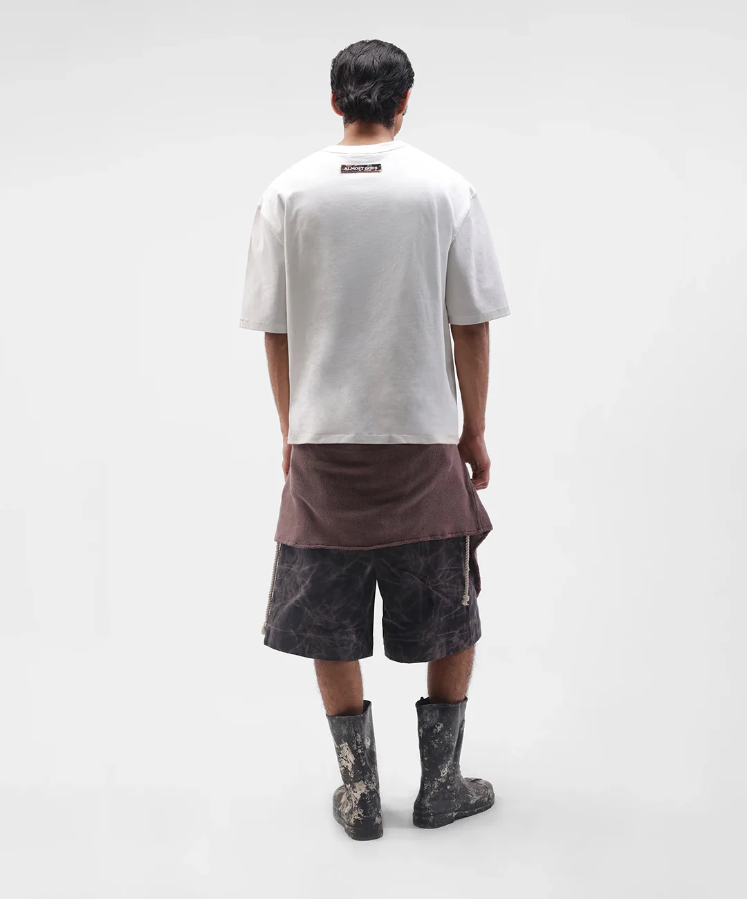 ALMOST GODS | TEMPLAR JACQUARD BOXY TEE { WHITE - Image 6