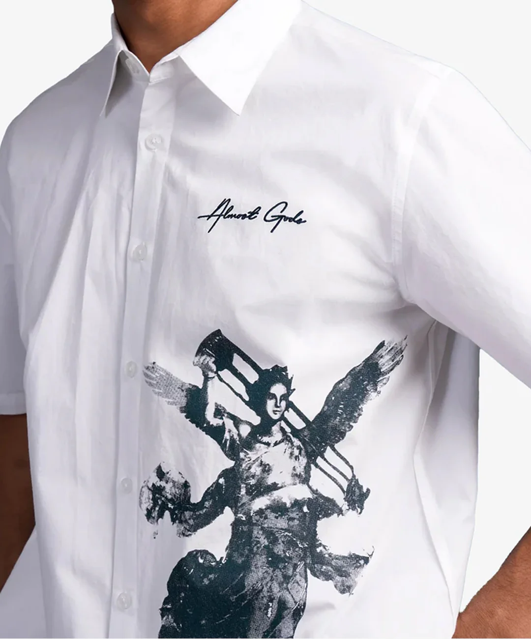 ALMOST GODS | VICTORIA FRESCO RELAXED SHIRT { WHITE - Image 4