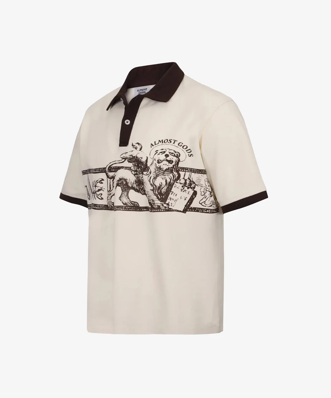 ALMOST GODS | ZODIAC RELAXED POLO { OFF WHITE - Image 2