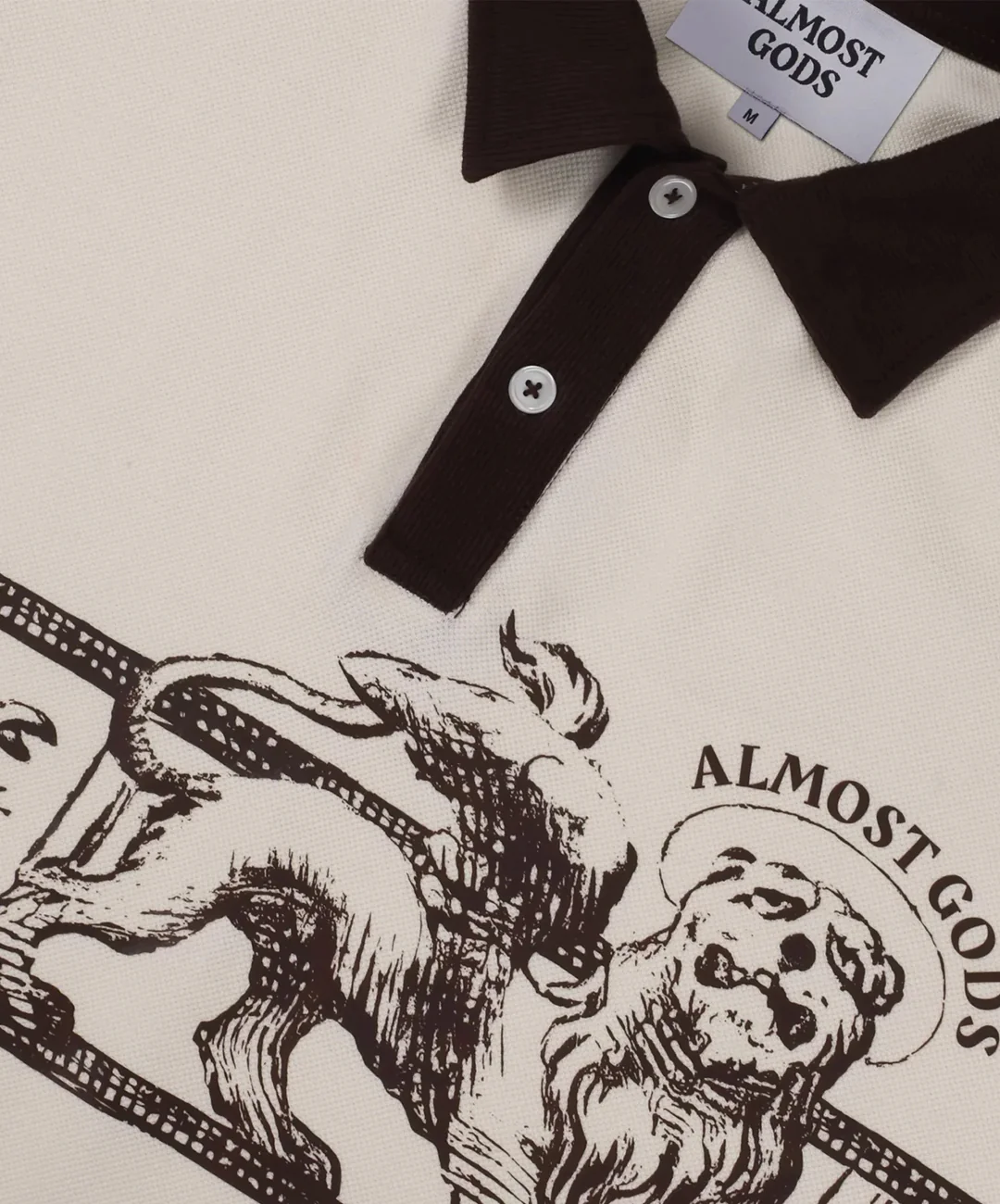 ALMOST GODS | ZODIAC RELAXED POLO { OFF WHITE - Image 4