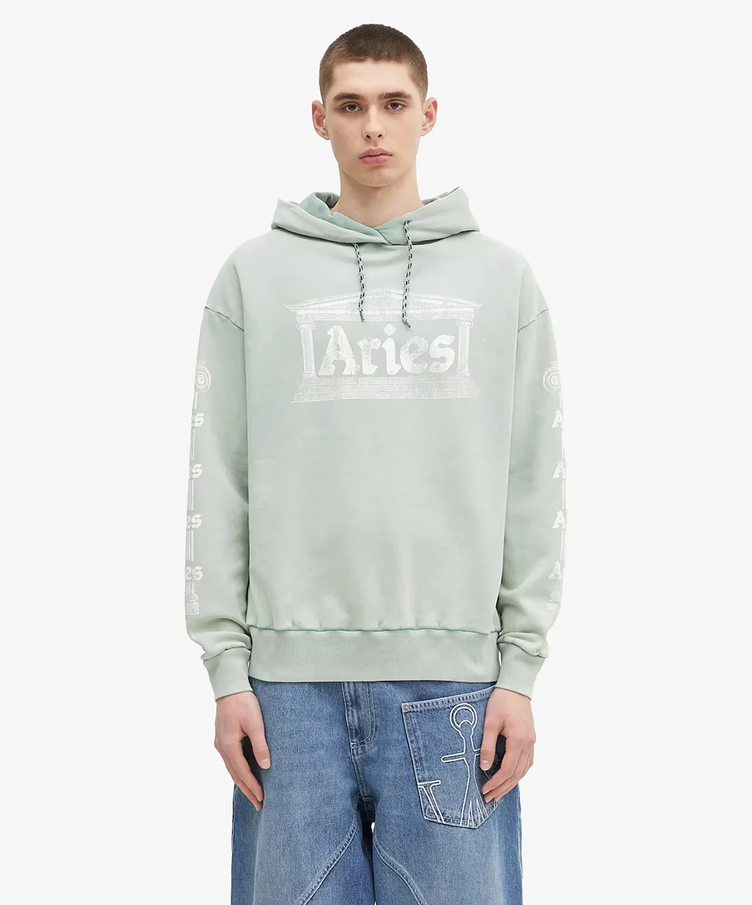 Aries | AGED ANCIENT COLUMN HOODIE { GREEN