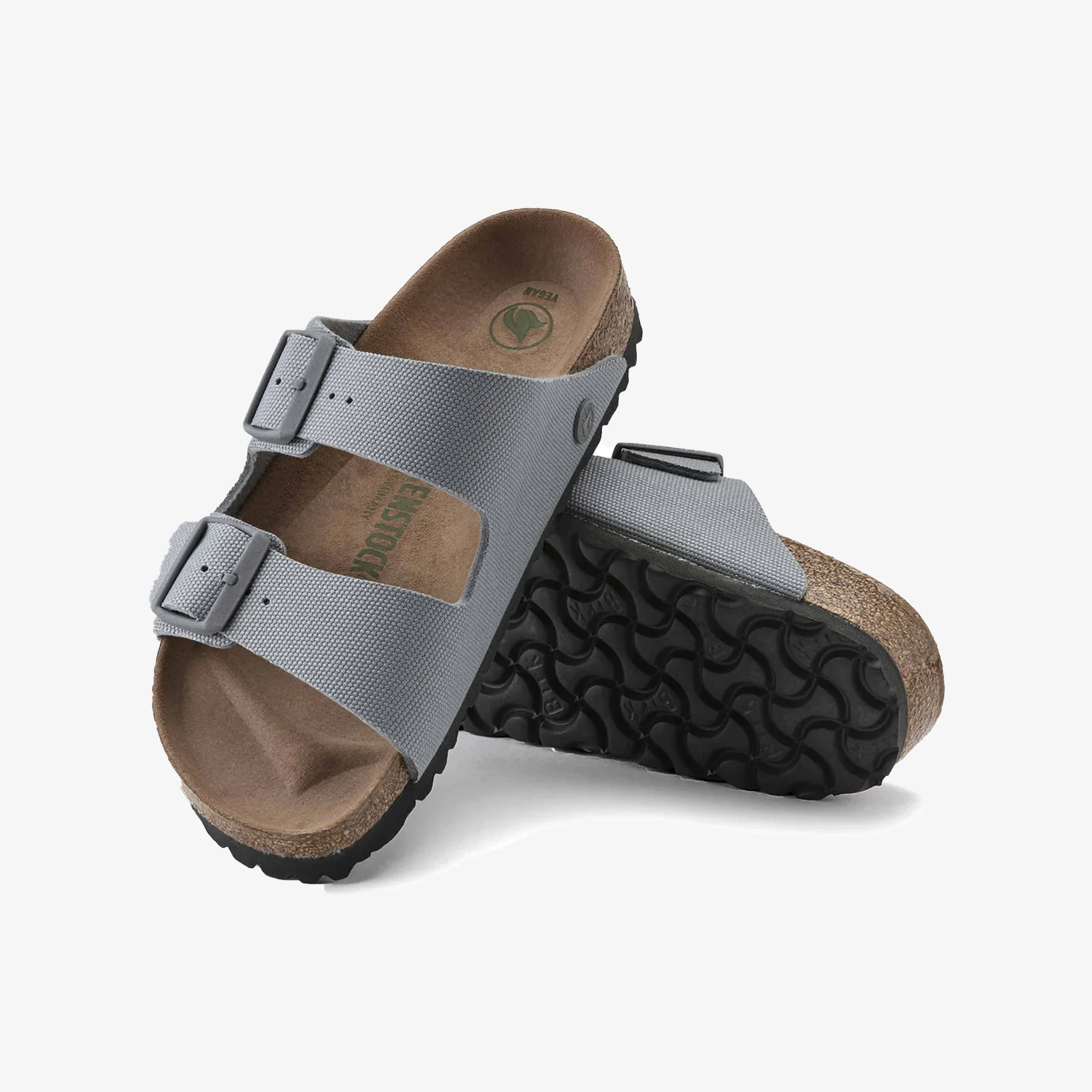 Birkenstock | ARIZONA VEGAN MEN TEXTILE { GRAY/STONE COIN - Image 2