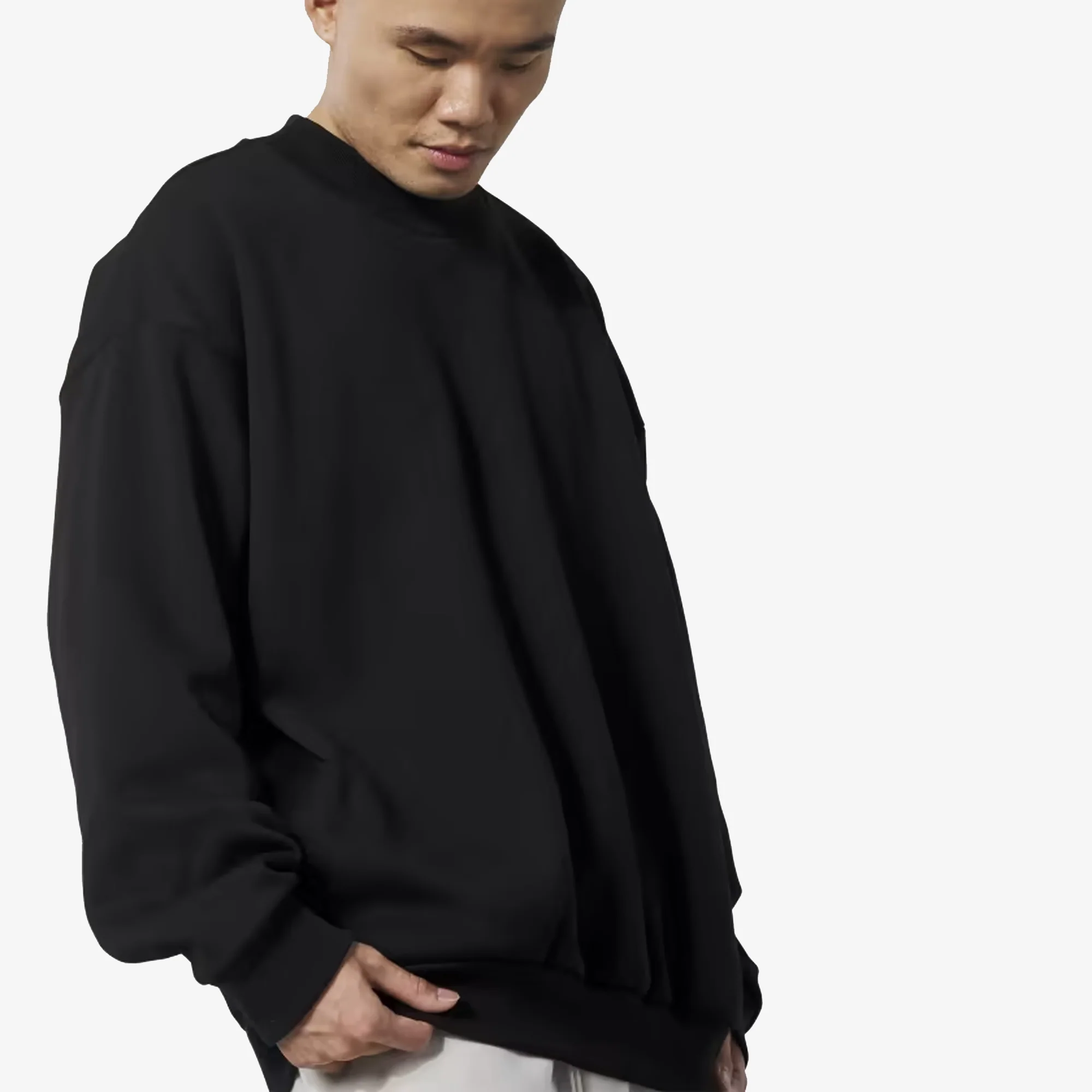 Adidas Originals | BASKETBALL 001 CREW NECK SWEAT  { BLACK - Image 3