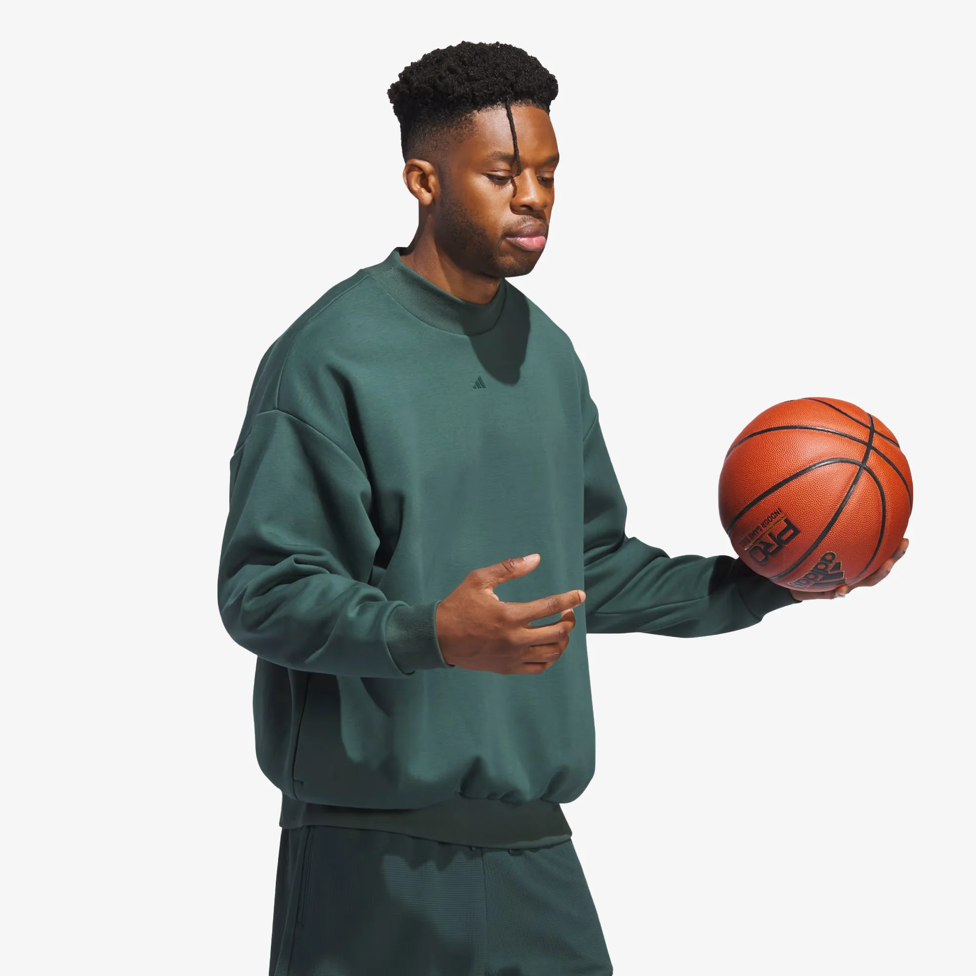 Adidas Originals | BASKETBALL CREW SWEATSHIRT { MINERAL GREEN - Image 3