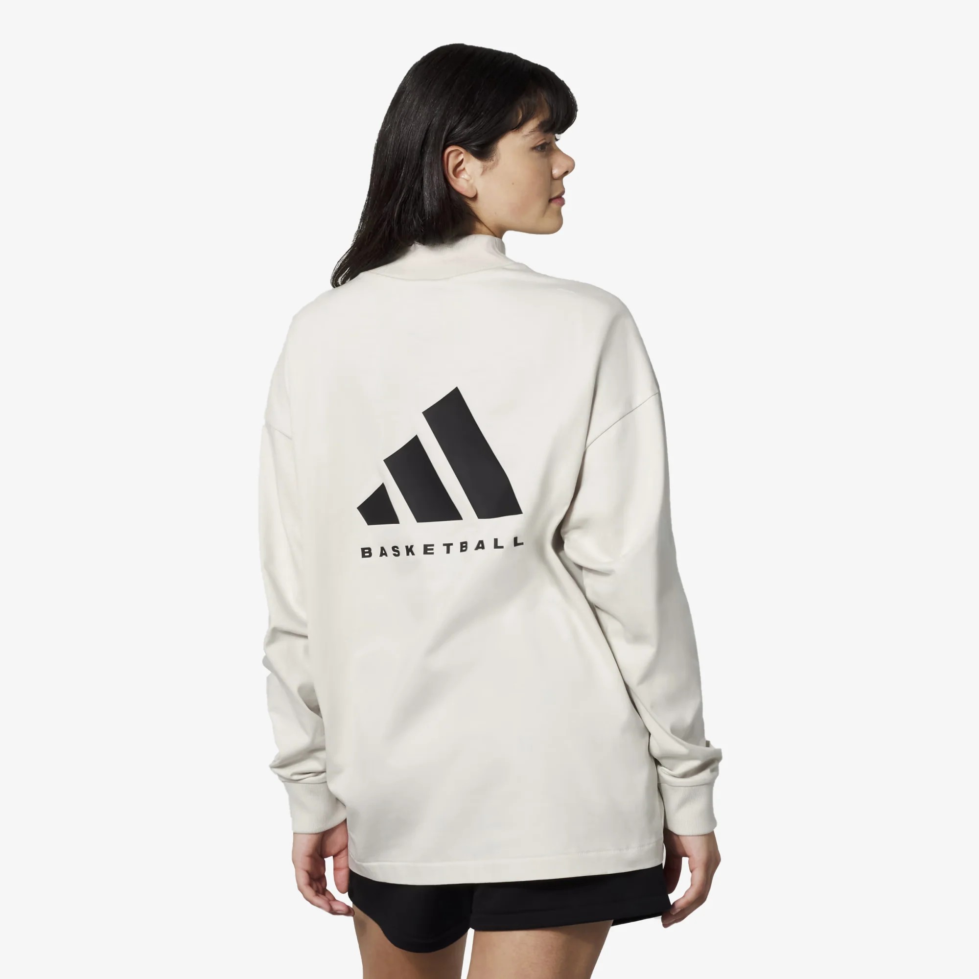 Adidas Originals | BASKETBALL LONG-SLEEVED T-SHIRT (GENDER-FREE) { TALC - Image 3