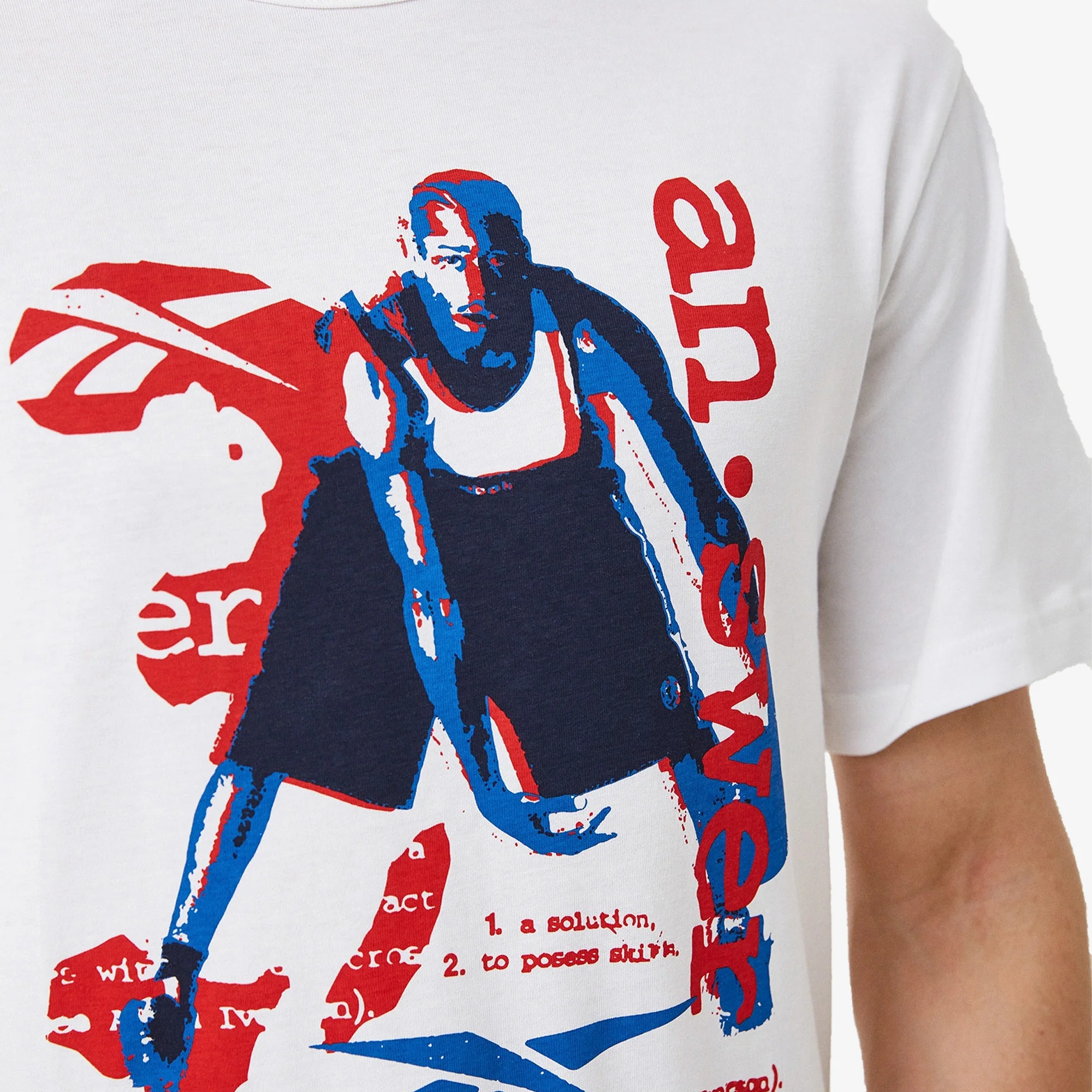 Reebok | BASKETBALL SHORT SLEEVE TEE { WHITE - Image 3