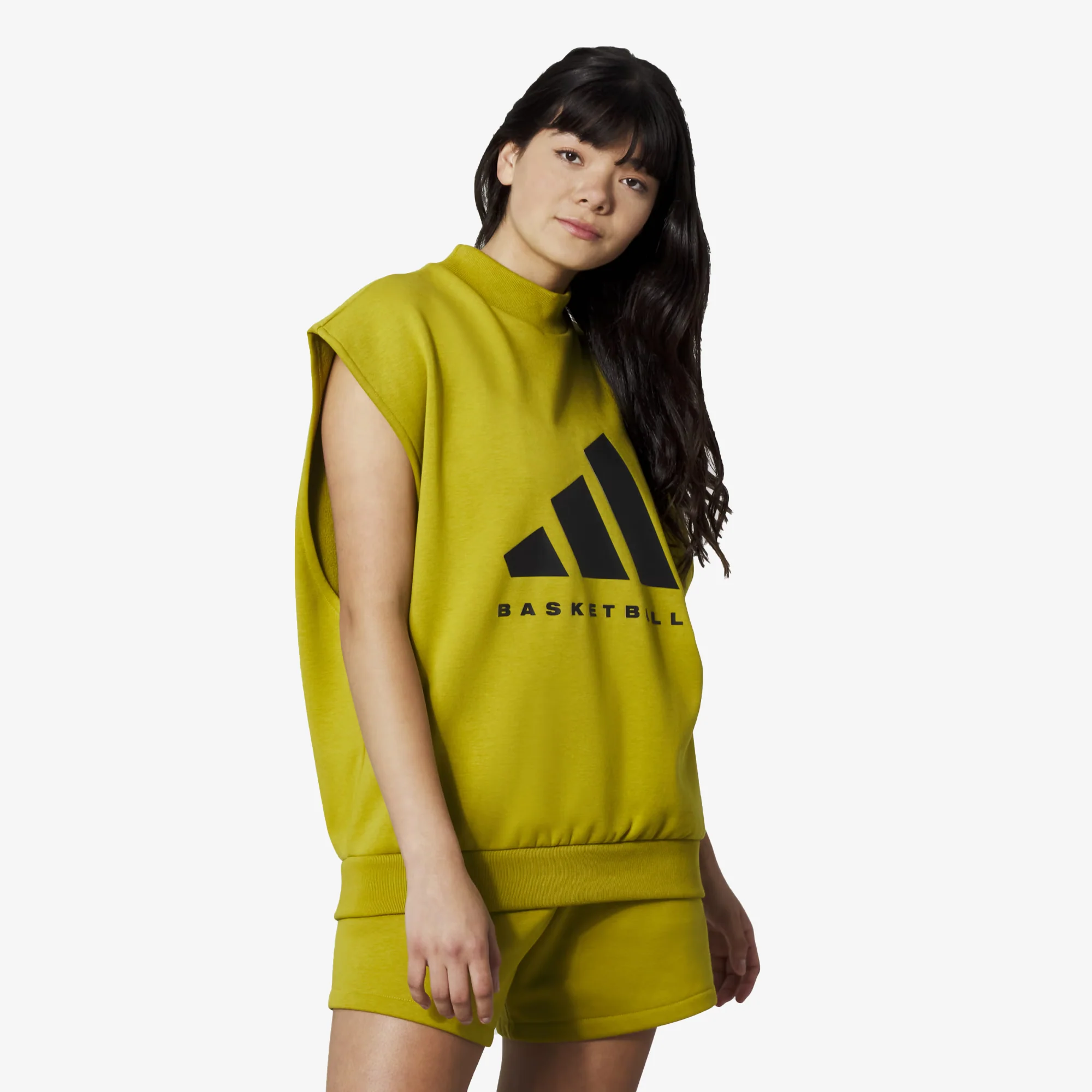 Adidas Originals | BASKETBALL SLEEVELESS SWEATSHIRT (GENDER NEUTRAL) { PULSE OLIVE - Image 3