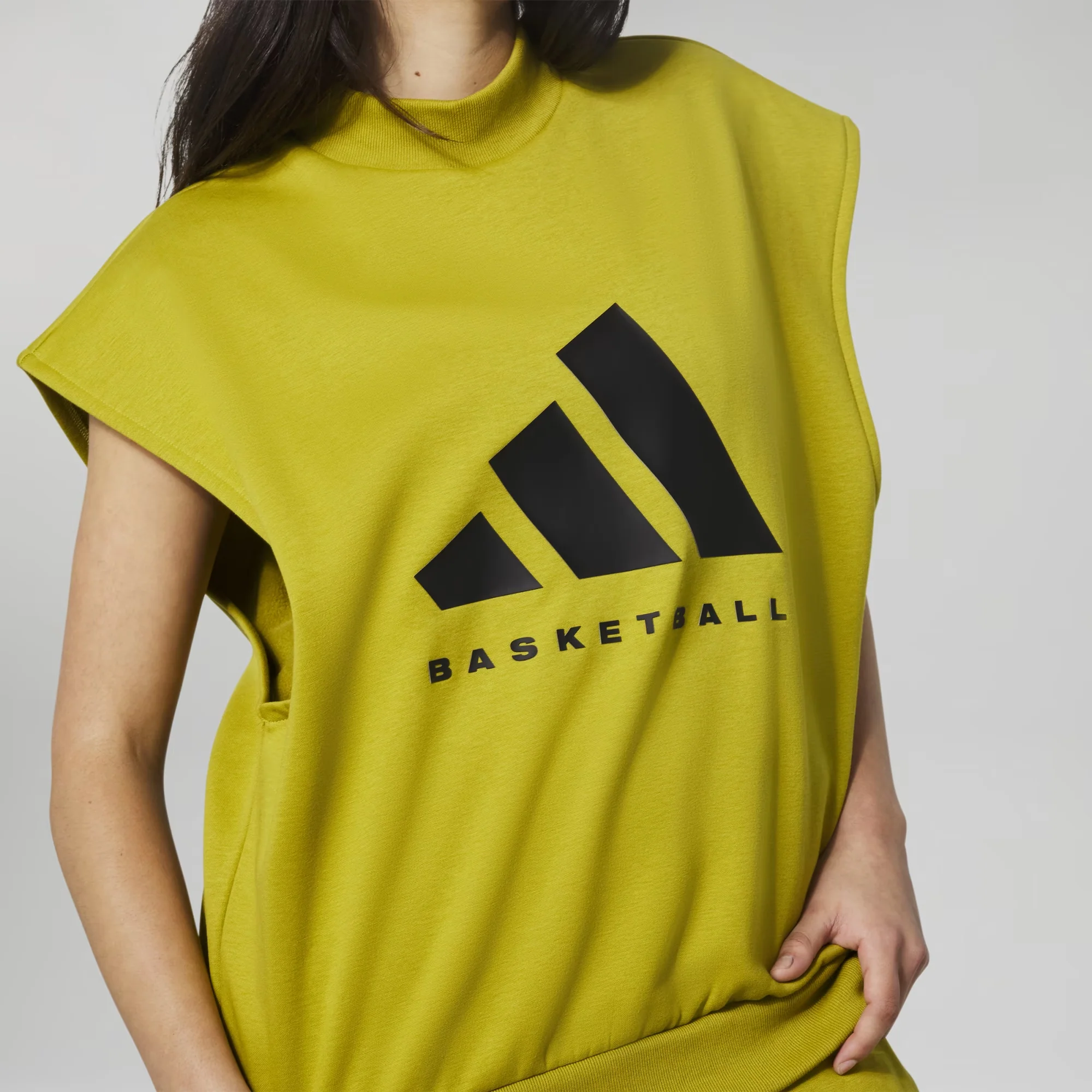 Adidas Originals | BASKETBALL SLEEVELESS SWEATSHIRT (GENDER NEUTRAL) { PULSE OLIVE - Image 4