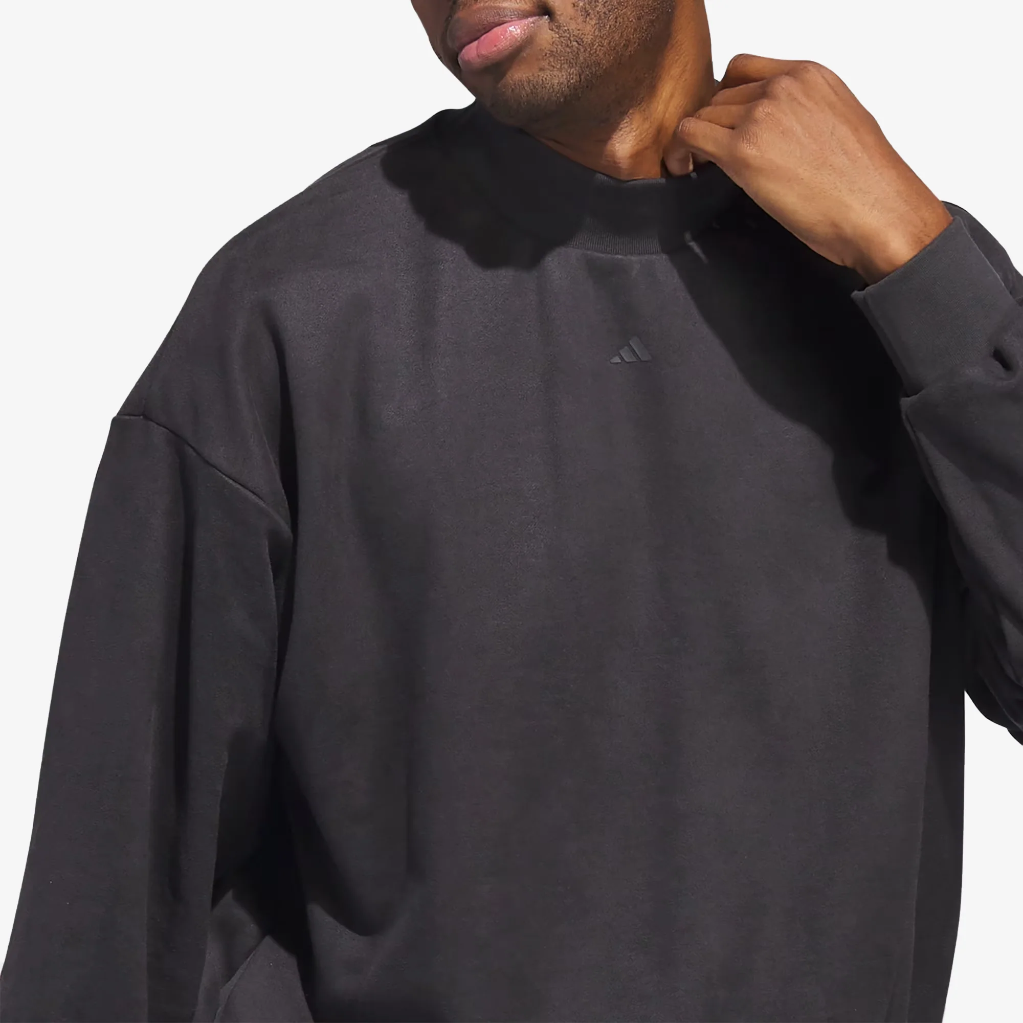 Adidas Originals | BASKETBALL SUEDED CREW SWEATSHIRT { CARBON - Image 5